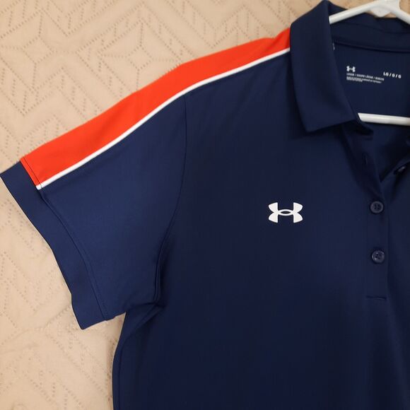 Set of 2 Under Armour Polo Shirt Navy Blue Auburn Tigers SEC Football Sz Large - Picture 8 of 12